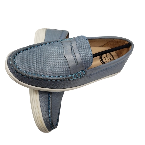 Driver Club USA | NIB Naples 2 Powder Blue Leather Preppy Loafers Girl's 13.5 - Picture 10 of 15